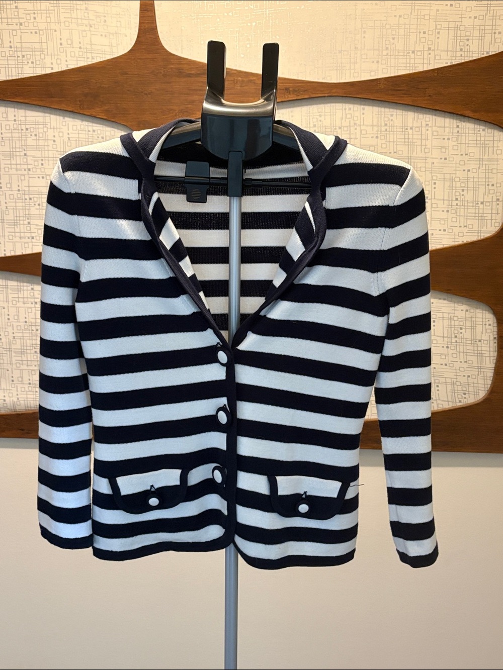 Banana Republic navy & White Striped Blazer